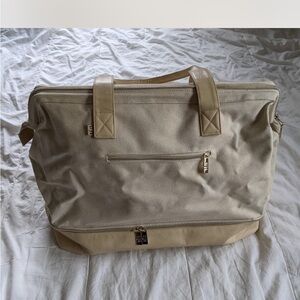 Beige Canvas Tote Bag